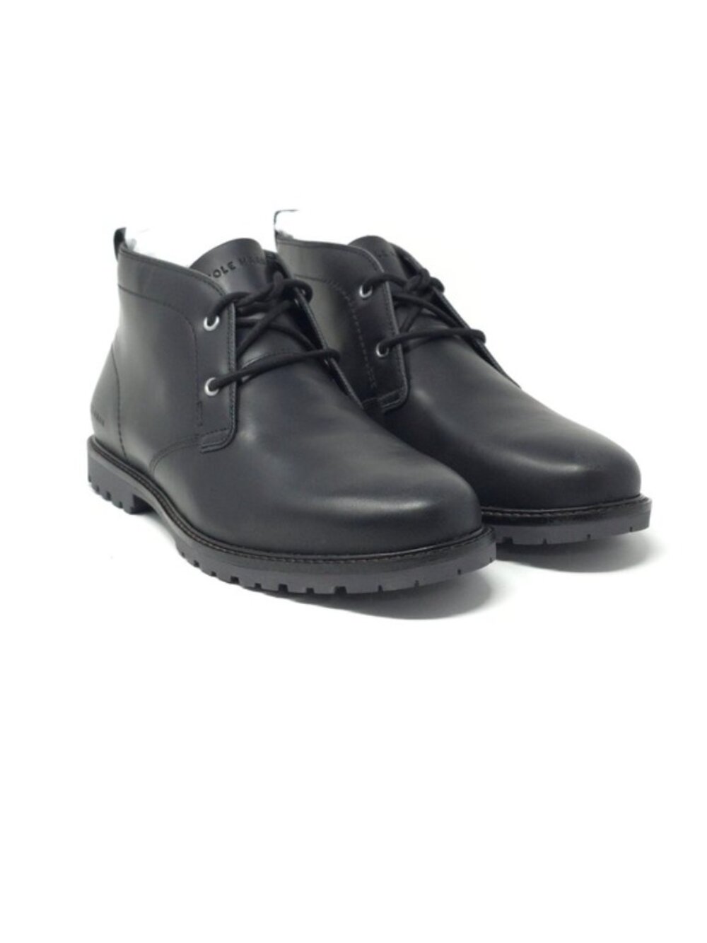 Cole Haan Chukka Boots Midland Lug Water Resistant Leather Black - Picture 2 of 13